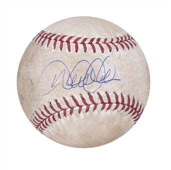 Derek Jeter Signed Game Used Baseball from Career Penultimate Game 9-27-2014 (MLB Authentication and Steiner)